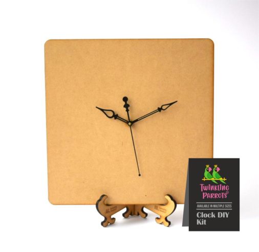 Square wooden clock