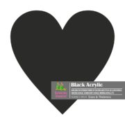 Black Acrylic Sheet | Plexiglass | Opaque | Heart Shape