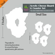 Acrylic Cheese Board & Coasters Set | Cast Acrylic | Plexiglass | Blank | Style 02
