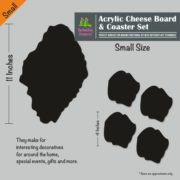 Acrylic Cheese Board & Coasters Set | Cast Acrylic | Plexiglass | Blank | Style 03