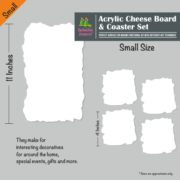 Acrylic Cheese Board & Coasters Set | Cast Acrylic | Plexiglass | Blank | Style 04