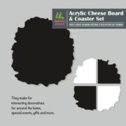 Acrylic Cheese Board & Coasters Set | Cast Acrylic | Plexiglass | Blank | Style 01