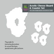 Acrylic Cheese Board & Coasters Set | Cast Acrylic | Plexiglass | Blank | Style 02
