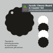 Acrylic Cheese Board & Coasters Set | Cast Acrylic | Plexiglass | Blank | Style 05