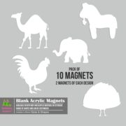 Beautiful Wild Fridge Magnets | Set of 10 | Magnetic Artboards | Acrylic