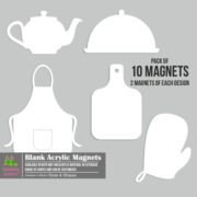 Delicious Kitchen Fridge Magnets | Set of 10 | Magnetic Artboards | Acrylic