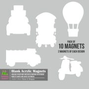 Happy Journey Fridge Magnets | Set of 10 | Magnetic Artboards | Acrylic
