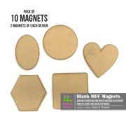 Basic Shapes Fridge Magnets | Set of 10 | Small Magnetic Artboards | MDF