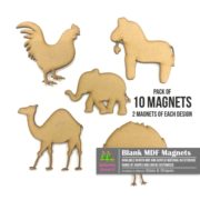 Beautiful Wild Fridge Magnets | Set of 10 | Small Magnetic Artboards | MDF