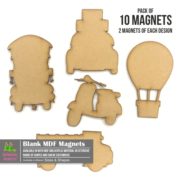 Happy Journey Fridge Magnets | Set of 10 | Small Magnetic Artboards | MDF