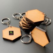 Hexagon Blank MDF Keychains | Pack of 10