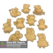 Peppa & Friends Fridge Magnets | Set of 10 | Magnetic Artboards | MDF
