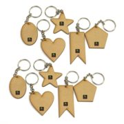 Dazzling Blank MDF Keychains | Pack of 10
