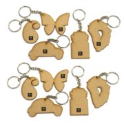 Blossoming Blank MDF Keychains | Pack of 10