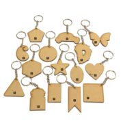 Blank MDF Keychains | Assorted Set of 15 Keychains