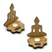 Buddha’s Floral Essence | Tea Light Candle Holder | Blank | MDF | Pack of 2