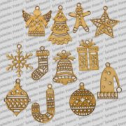Christmas Embellishments | Pack of 12 | Blank | MDF